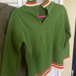 Green Zip-Up Sweater by St. John?
